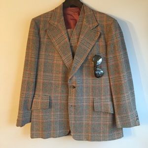 VINTAGE TAILORED BY RICHMAN BROTHERS PLAID SUIT
